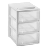 Three Drawer Storage, BlueSize: 19 x 26 x 28 cm.